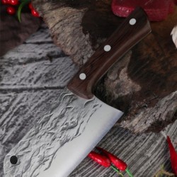 Carbon steel kitchen knife - butcher / kitchen chef knife - melted designSteel