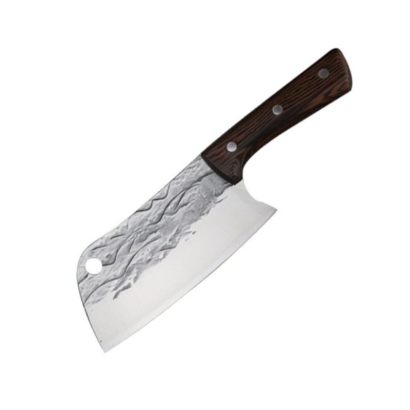Carbon steel kitchen knife - butcher / kitchen chef knife - melted designSteel