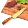 Professional gold plated kitchen knives - peeler - stainless steel - wooden handle - 6 pieces setSteel