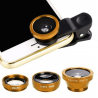 3 in 1 - wide angle - macro - fish-eye - camera lens with clipLenses