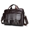 Bolsa de ombro de negócios - couro genuíno - grande capacidade