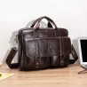 Bolsa de ombro de negócios - couro genuíno - grande capacidade