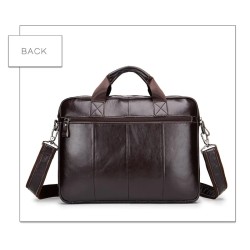 Bolsa de ombro de negócios - couro genuíno - grande capacidade