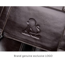 Bolsa de ombro de negócios - couro genuíno - grande capacidade