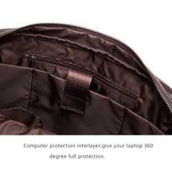 Bolsa de ombro de negócios - couro genuíno - grande capacidade