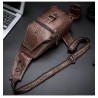 Bolsa de ombro masculina de couro genuíno - bolsa no peito - mochila pequena
