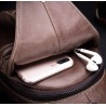 Bolsa de ombro masculina de couro genuíno - bolsa no peito - mochila pequena