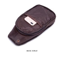 Bolsa de ombro masculina de couro genuíno - bolsa no peito - mochila pequena