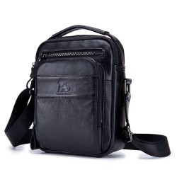 Bolsa de ombro masculina em couro legítimo