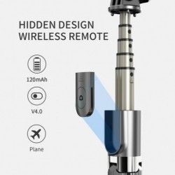 Tripé de bastão de selfie - com controle remoto - extensível - monopé dobrável - Sem fio / Bluetooth
