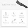 Tripé de bastão de selfie - com controle remoto - extensível - monopé dobrável - Sem fio / Bluetooth