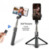 Tripé de bastão de selfie - com controle remoto - extensível - monopé dobrável - Sem fio / Bluetooth