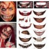 Tatuagem temporária de Halloween - adesivo à prova d'água - boca de palhaço - 12 peças