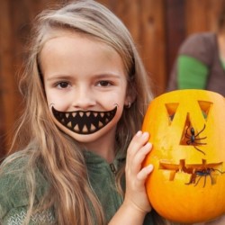 Tatuagem temporária de Halloween - adesivo à prova d'água - boca de palhaço - 12 peças