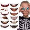 Tatuagem temporária de Halloween - adesivo à prova d'água - boca de palhaço - 12 peças