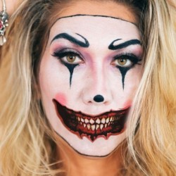 Tatuagem temporária de Halloween - adesivo à prova d'água - boca de palhaço - 12 peças