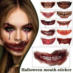 Tatuagem temporária de Halloween - adesivo à prova d'água - boca/dentes