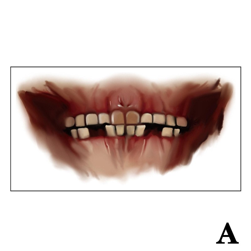 Temporary Halloween tattoo - waterproof sticker - mouth / teethHalloween & Party