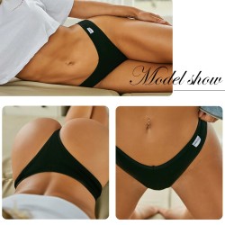 Sexy cotton thongs - 3 mixed solid colors - 3 piecesLingerie
