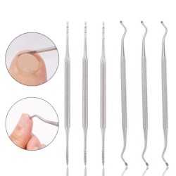 Levantador de unha encravada - lima - gancho de ponta dupla - ferramenta de manicure / pedicure
