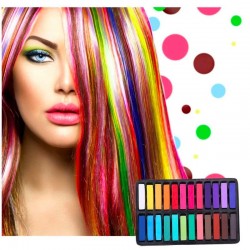 Tintura de cabelo temporária - giz - lápis de cabelo - 24 cores