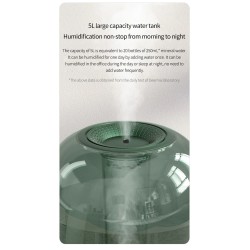 DEERMA - ultrasonic air humidifier - diffuser - aromatherapy - transparent - with water filtration - 5 LHumidifiers