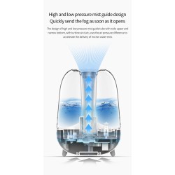 DEERMA - ultrasonic air humidifier - diffuser - aromatherapy - transparent - with water filtration - 5 LHumidifiers