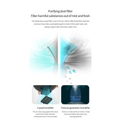 DEERMA - ultrasonic air humidifier - diffuser - aromatherapy - transparent - with water filtration - 5 LHumidifiers