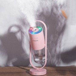 Umidificador de ar ultrassônico - spray de névoa de rotação de 360 graus - com LED - 200 ml