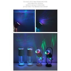 Umidificador de ar ultrassônico - spray de névoa de rotação de 360 graus - com LED - 200 ml