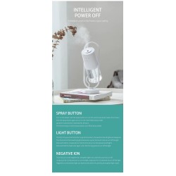 Umidificador de ar ultrassônico - spray de névoa de rotação de 360 graus - com LED - 200 ml