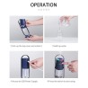 Umidificador de ar ultrassônico - spray de névoa de rotação de 360 graus - com LED - 200 ml