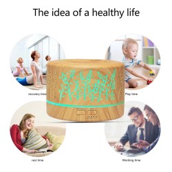 Umidificador de ar ultrassônico - difusor de óleos essenciais - LED colorido - com controle remoto - 700 ml