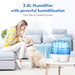 Umidificador de ar ultrassônico - ajustável em 360 graus - 2,6 L