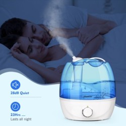 Umidificador de ar ultrassônico - ajustável em 360 graus - 2,6 L