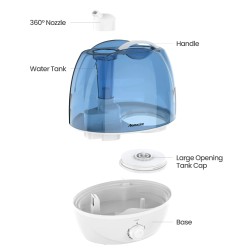 Ultrasonic air humidifier - 360 degree adjustable - 2.6 LHumidifiers