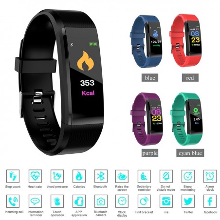 115 plus smartwatch - Bluetooth 4 - Android - frequência cardíaca - contador de calorias