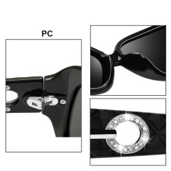 Large polarized sunglasses - with crystals - UV400Sunglasses