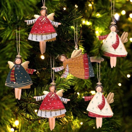 Decoração de Natal - enfeites de metal pendurados - anjo - Papai Noel