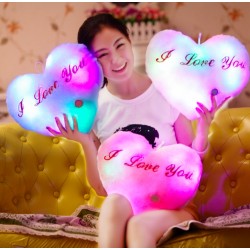 Almofada em forma de coração z - I LOVE YOU - luzes LED