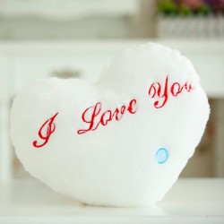 Almofada em forma de coração z - I LOVE YOU - luzes LED