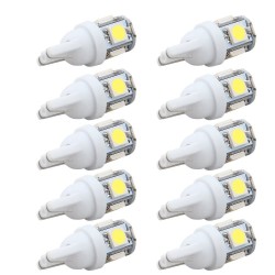 Lâmpada LED para carro - DC 12V - T10 5050 W5W - 10 peças