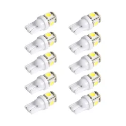 Lâmpada LED para carro - DC 12V - T10 5050 W5W - 10 peças