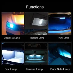 Lâmpada LED para carro - DC 12V - T10 5050 W5W - 10 peças
