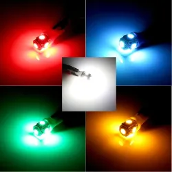 Lâmpada LED para carro - DC 12V - T10 5050 W5W - 10 peças