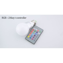 LED RGB magic bulb - 16 changing colors - with IR remote control - E27 - 5W - 7WE27