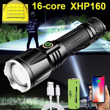 XHP199 / XHP50.2 - poderosa lanterna LED - USB - à prova d'água - com zoom