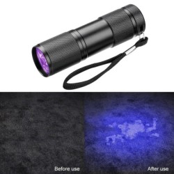 Lanterna UV - 21 LED / 12 LED - 395-400nm - verificador de dinheiro falso