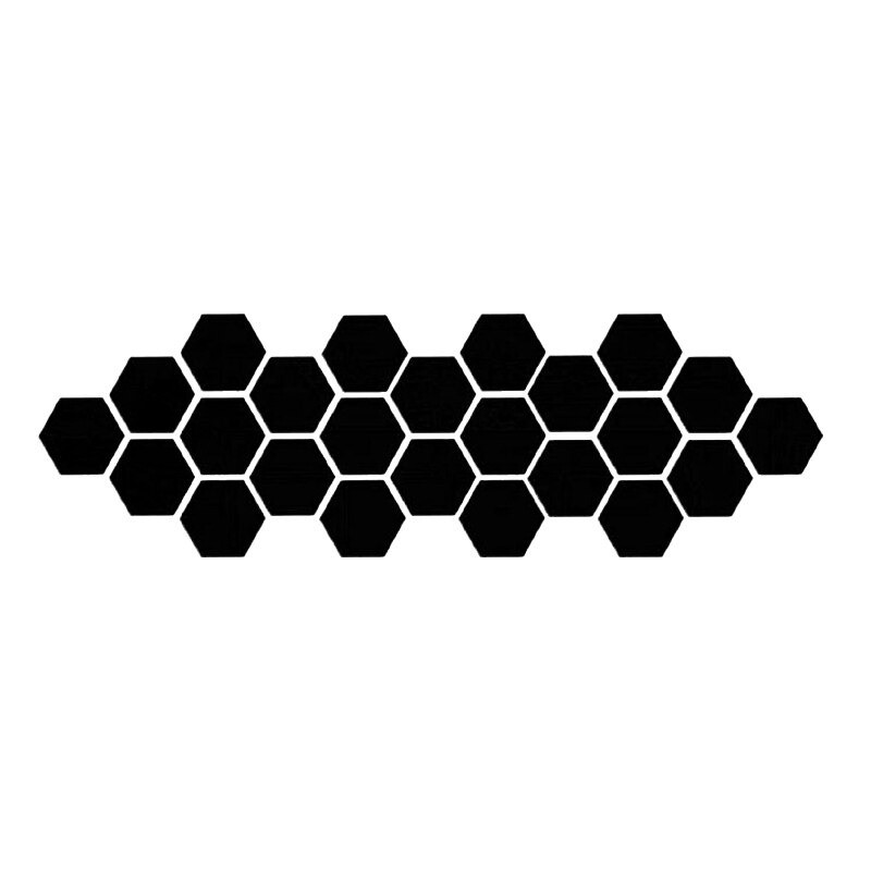 Espelho em forma de hexágono - adesivo de parede - 12 peças