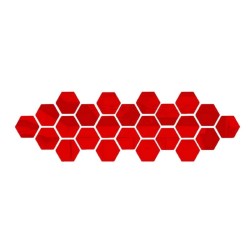 Espelho em forma de hexágono - adesivo de parede - 12 peças